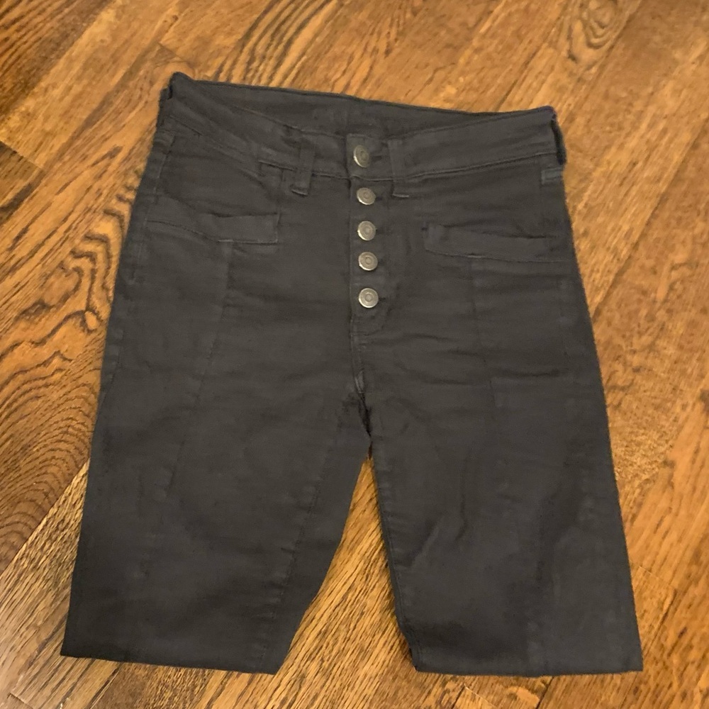 Button Fly Black American Eagle Jeans